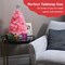 23-Inch Mini Pink Flocked Christmas Tree with LED Lights (Pink) 12.6"D x 12.6"W x 23"H